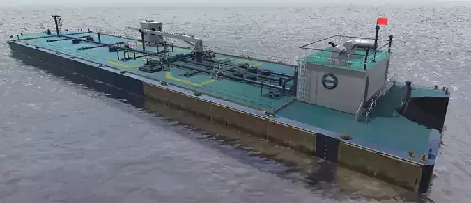 KSM barge 3d model Low-poly 3D model