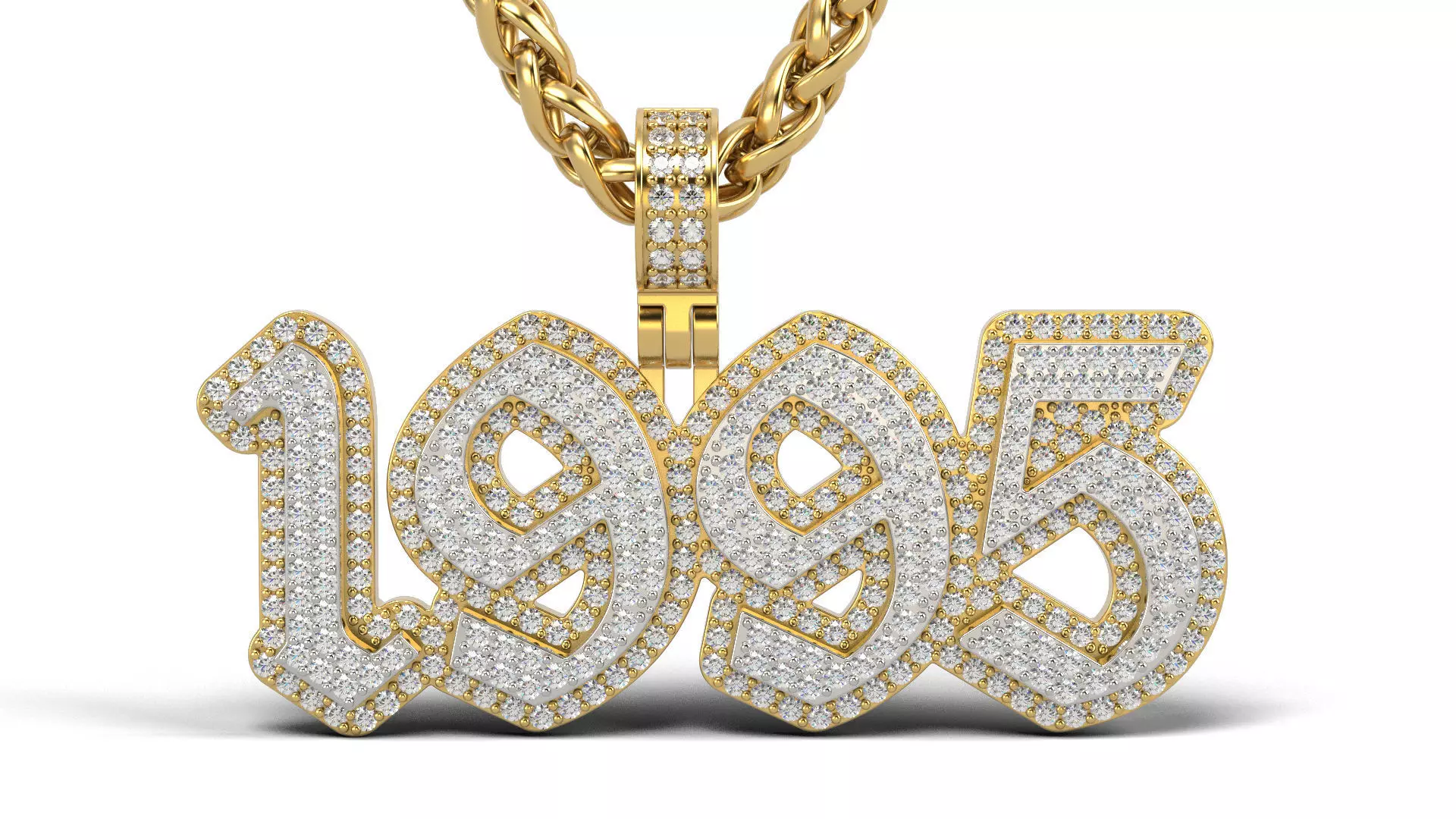 Old English 1995 stone and solid 3D print model