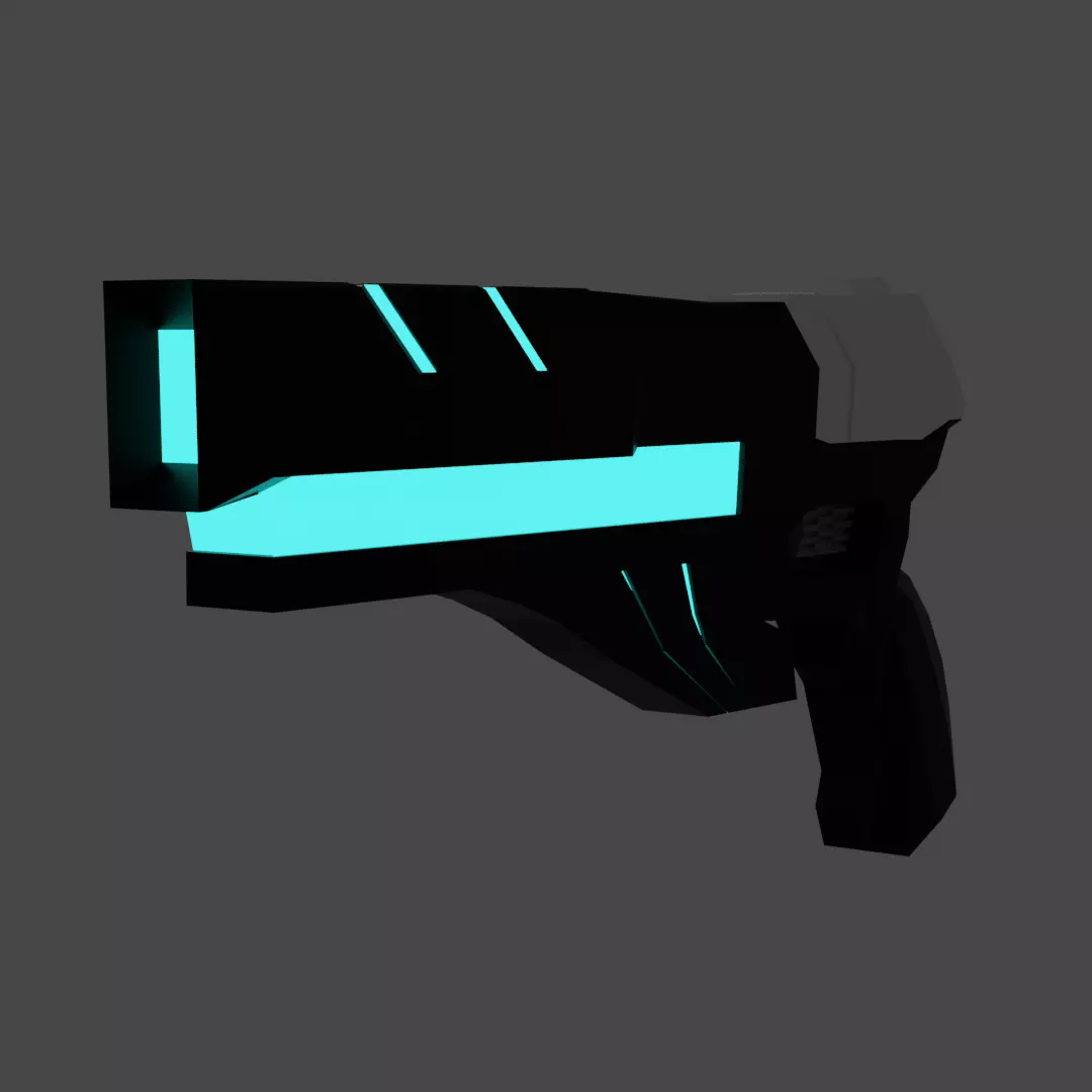 Low Poly Sci-Fi Gun Free 3D model_0