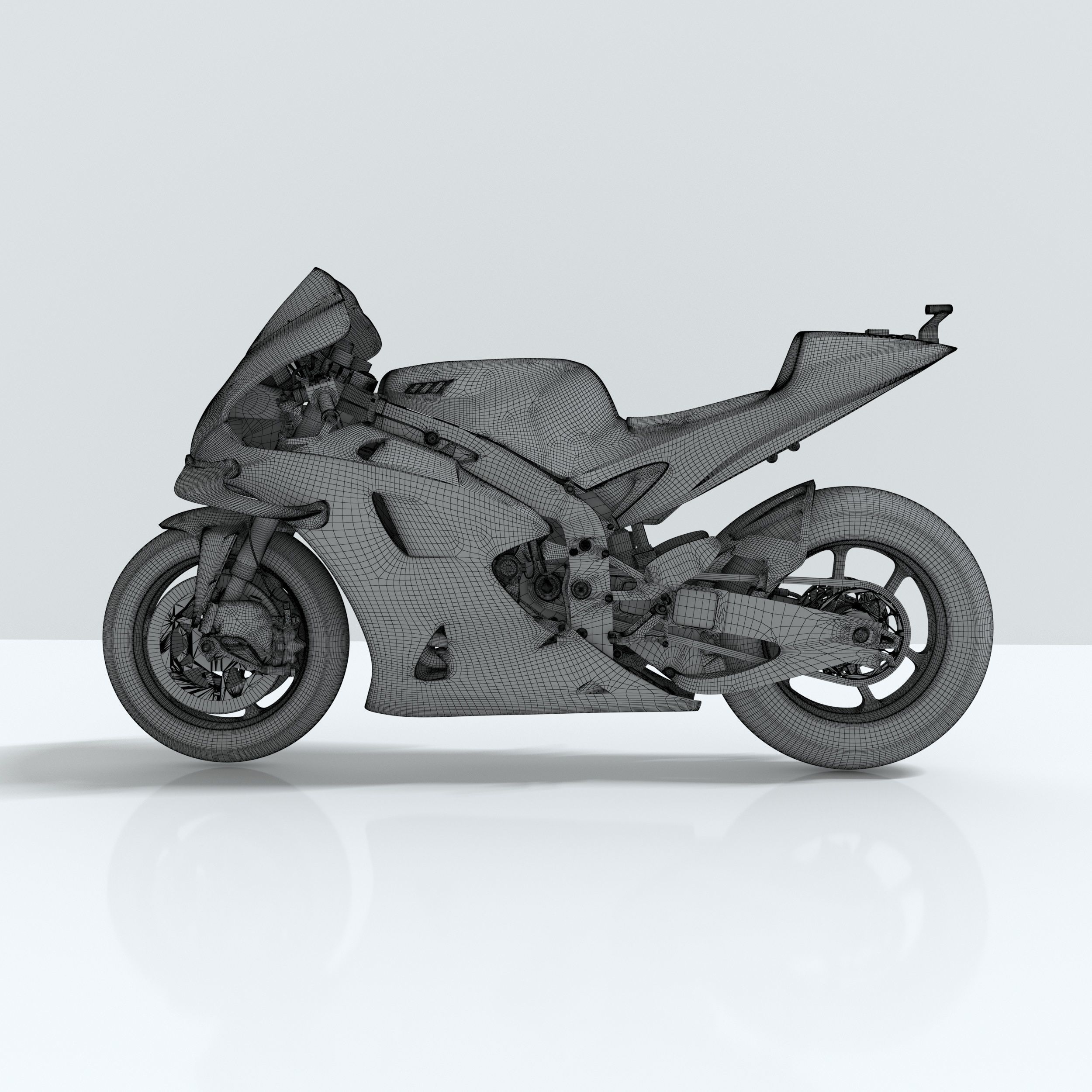 Yamaha YZF-M1 Racing MOTOGP 2020 3D Model  Low-poly 3D model_4