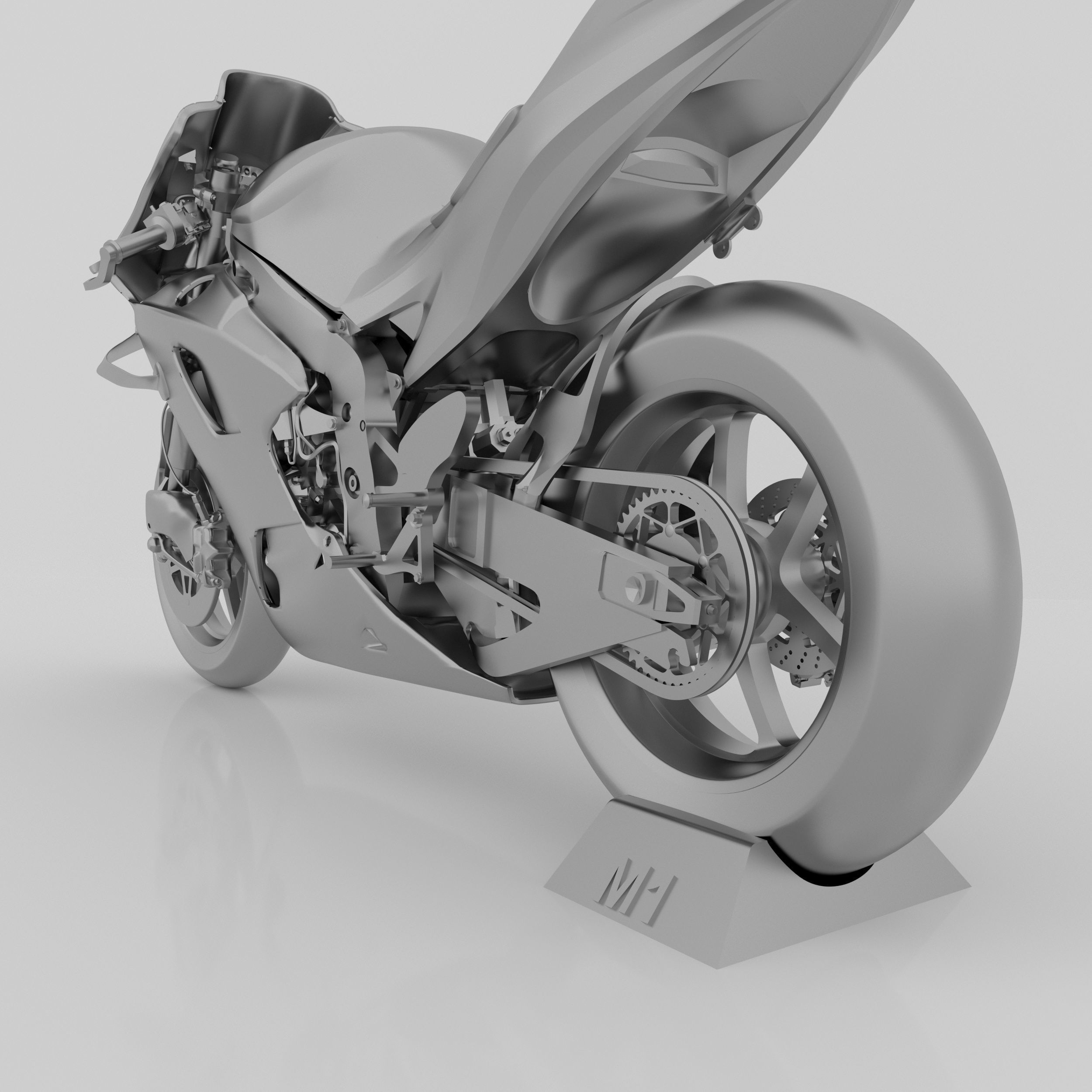 Yamaha YZF-M1 Racing MOTOGP 2020 3D Model  Low-poly 3D model_10