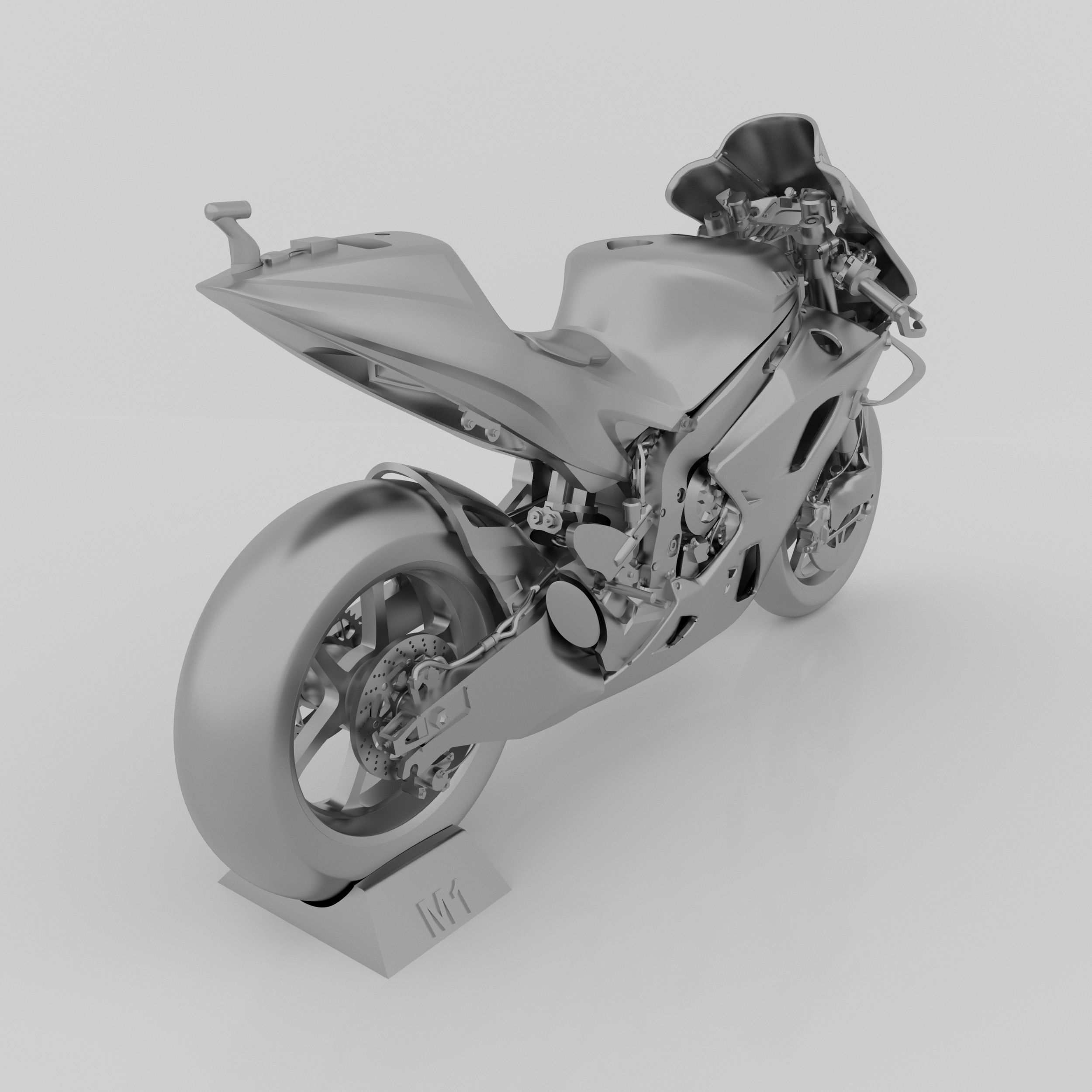 Yamaha YZF-M1 Racing MOTOGP 2020 3D Model  Low-poly 3D model_8