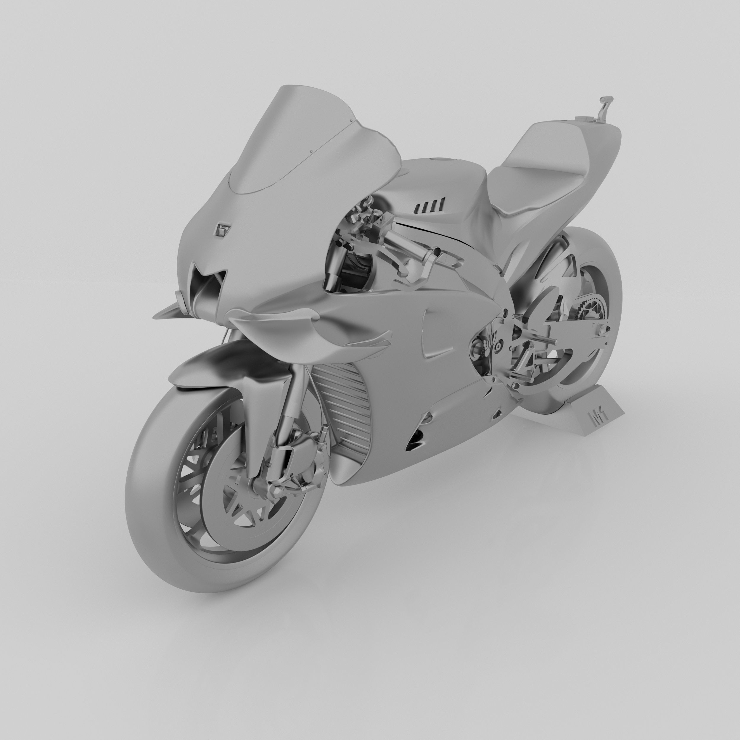 Yamaha YZF-M1 Racing MOTOGP 2020 3D Model  Low-poly 3D model_7
