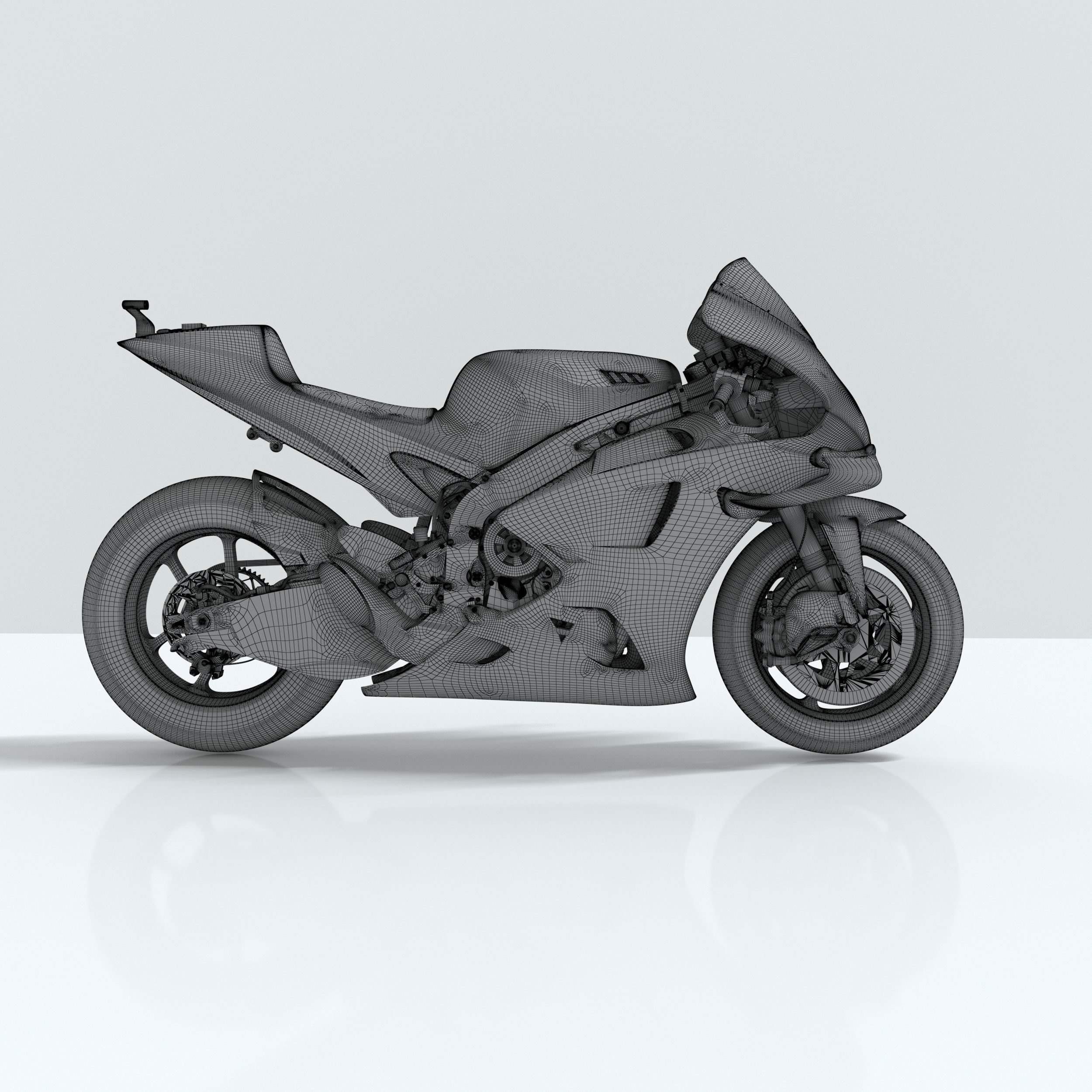 Yamaha YZF-M1 Racing MOTOGP 2020 3D Model  Low-poly 3D model_3