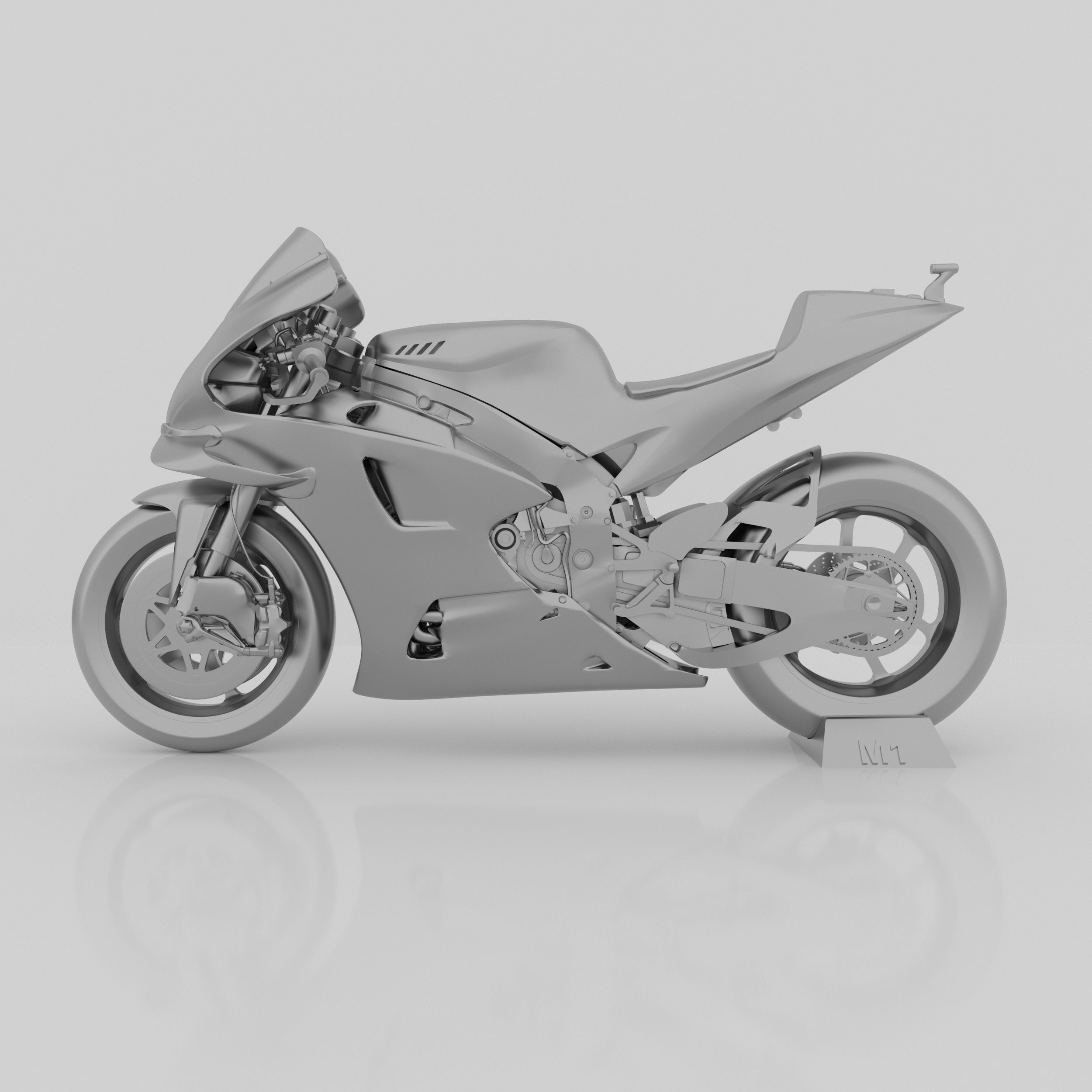 Yamaha YZF-M1 Racing MOTOGP 2020 3D Model  Low-poly 3D model_6