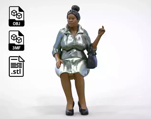 N2 Woman Sitting  waiting or Spectator 3D print model