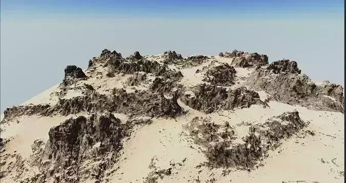 4k Mountain terrain Heightmap 3D model