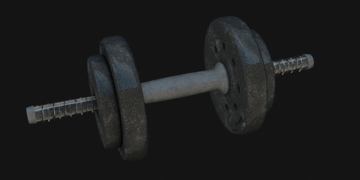 Dumbbells 3D Model dumbbell Low-poly 3D model_8