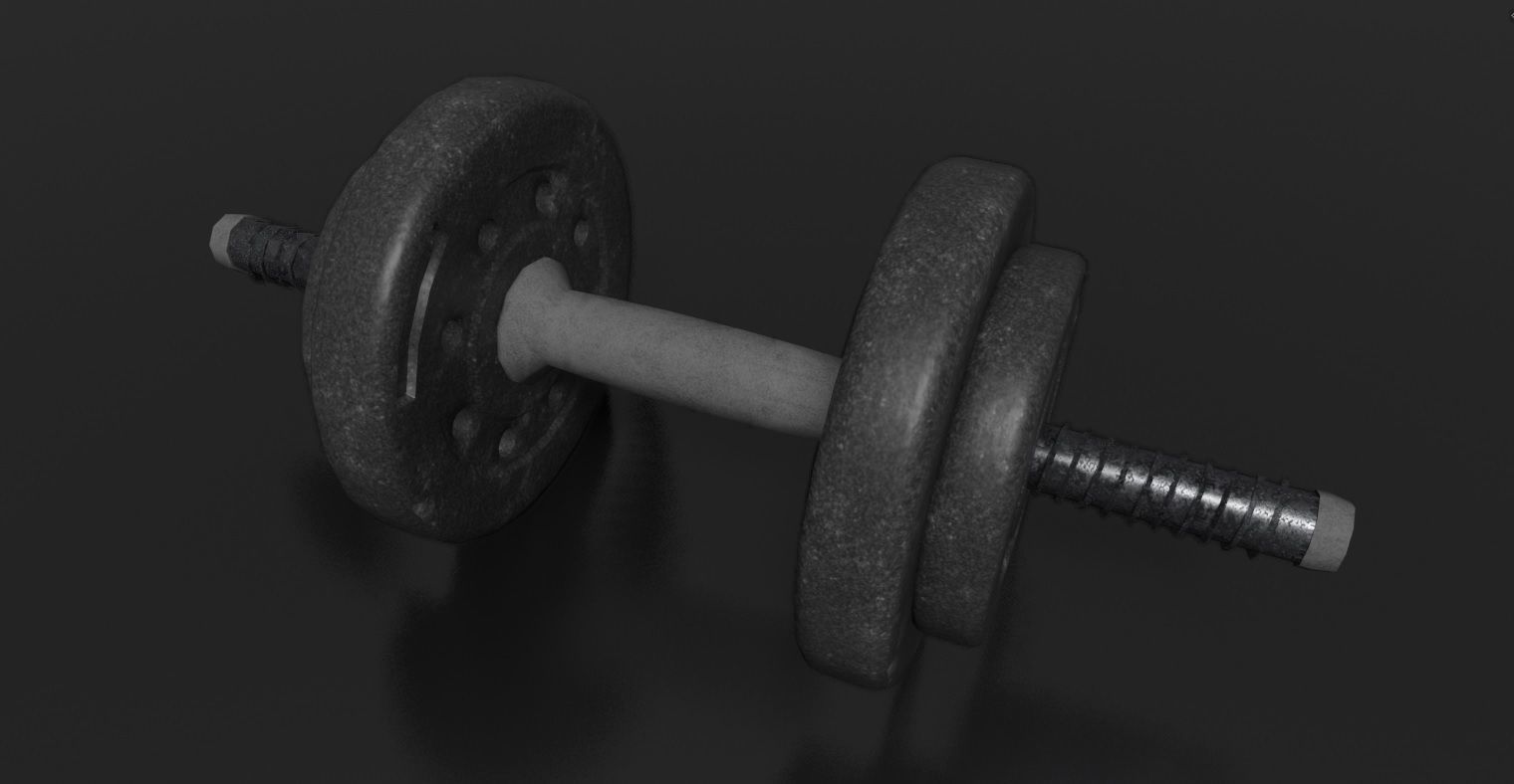 Dumbbells 3D Model dumbbell Low-poly 3D model_1