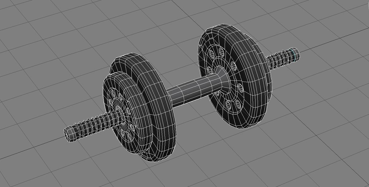 Dumbbells 3D Model dumbbell Low-poly 3D model_4