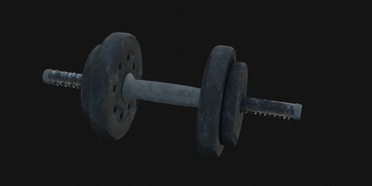 Dumbbells 3D Model dumbbell Low-poly 3D model_2
