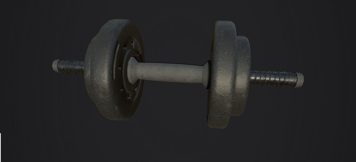 Dumbbells 3D Model dumbbell Low-poly 3D model_7
