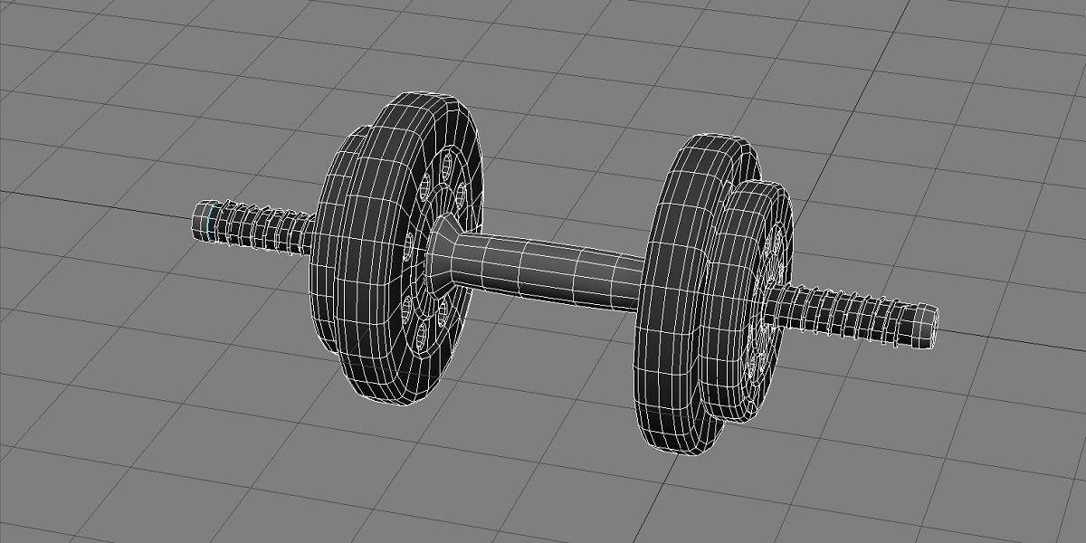 Dumbbells 3D Model dumbbell Low-poly 3D model_5