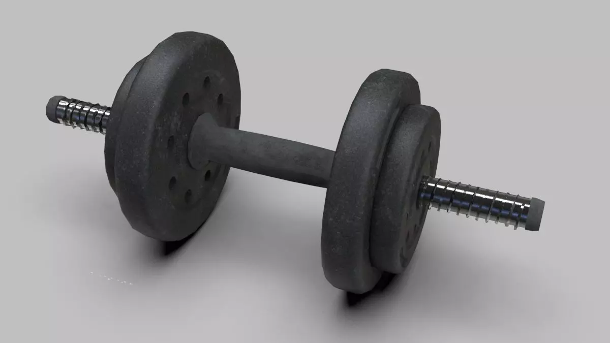 Dumbbells 3D Model dumbbell Low-poly 3D model_0