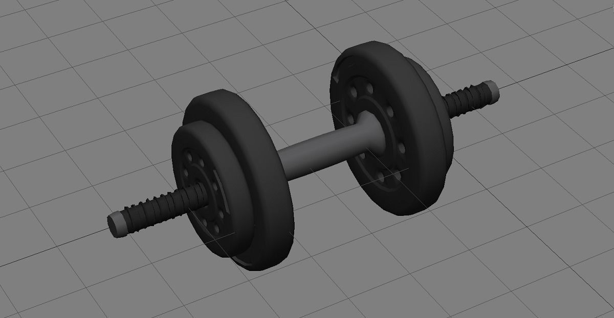 Dumbbells 3D Model dumbbell Low-poly 3D model_3