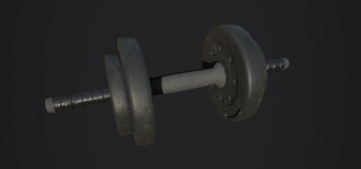 Dumbbells 3D Model dumbbell Low-poly 3D model_6