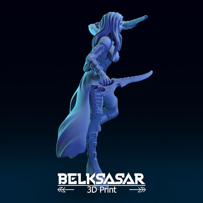 Girl Shadow Dancer Topless 3D print model_5