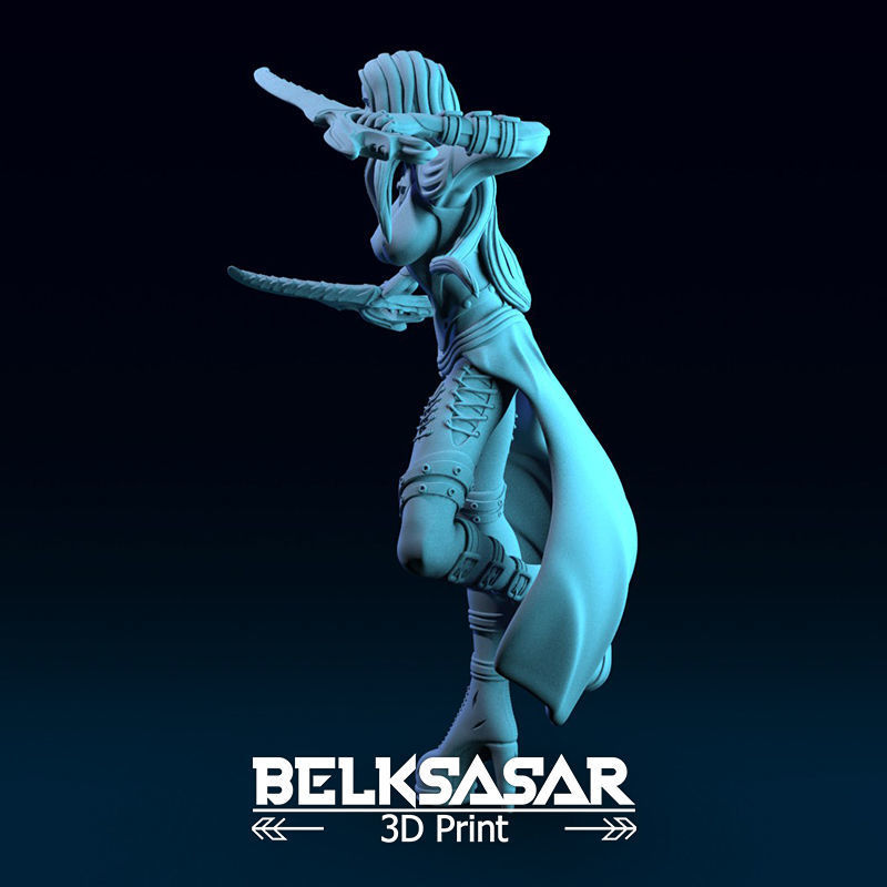 Girl Shadow Dancer Topless 3D print model_2