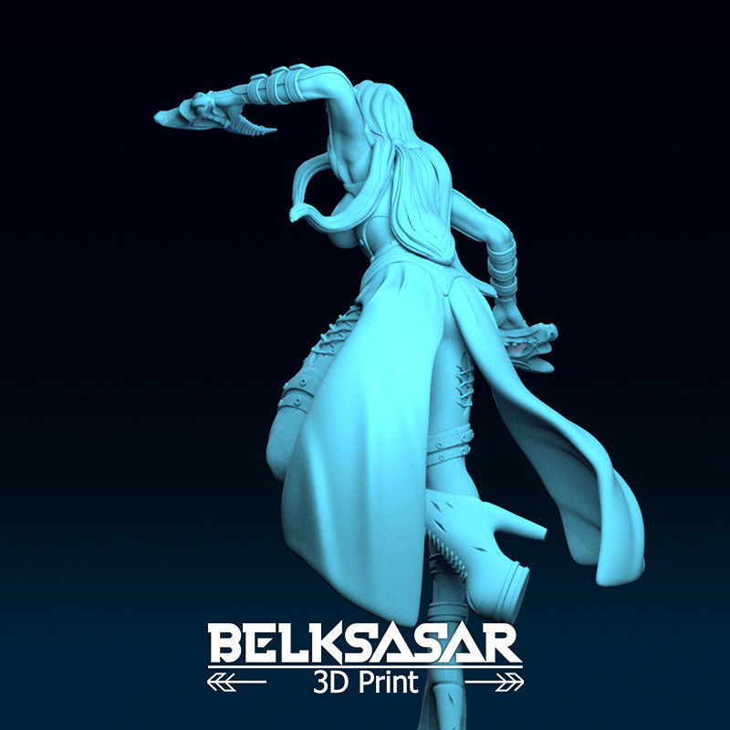 Girl Shadow Dancer Topless 3D print model_15