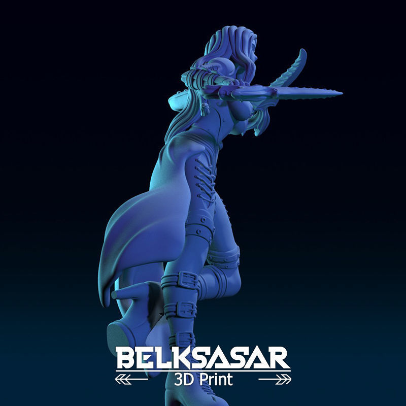 Girl Shadow Dancer Topless 3D print model_16