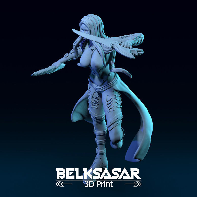 Girl Shadow Dancer Topless 3D print model_18