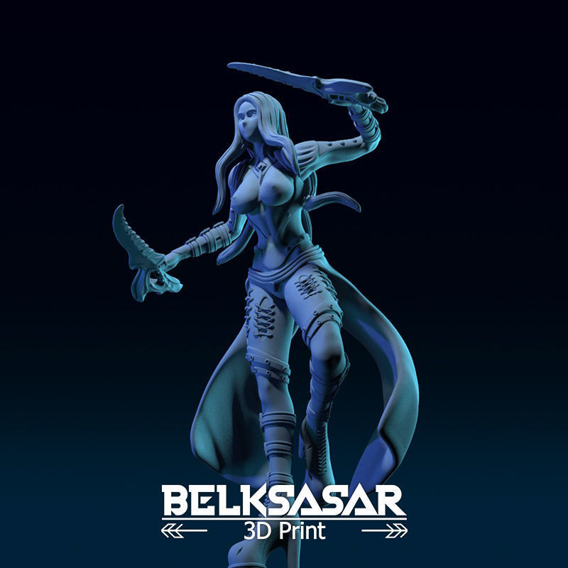 Girl Shadow Dancer Topless 3D print model_14