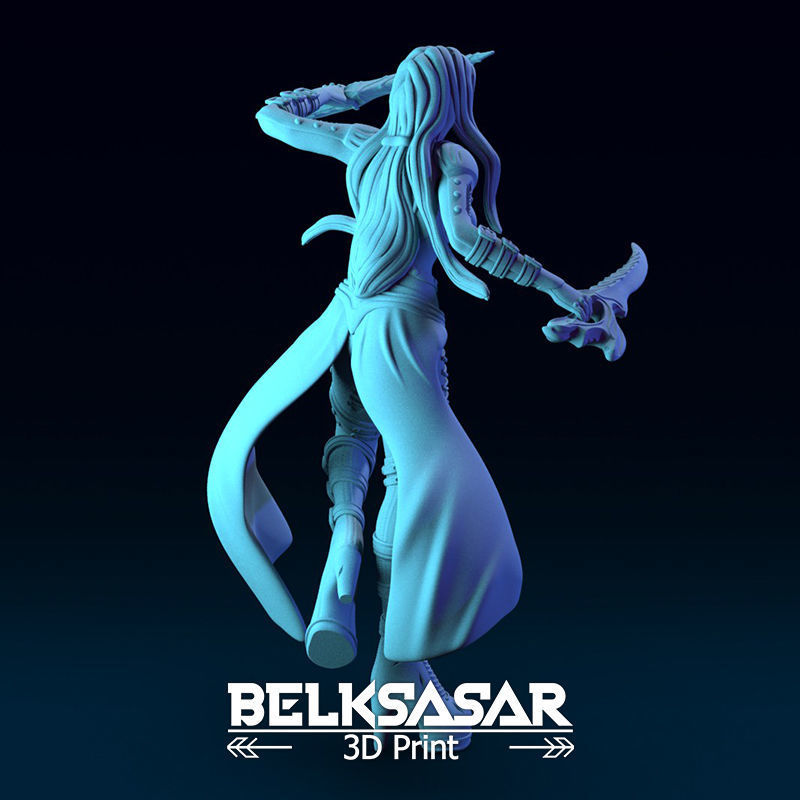Girl Shadow Dancer Topless 3D print model_4