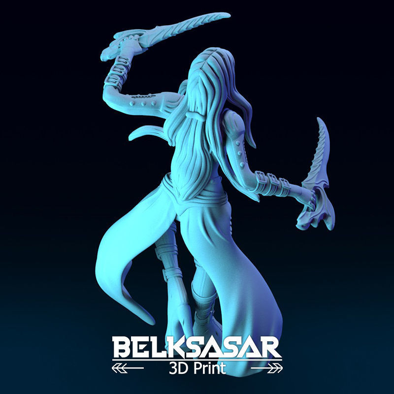 Girl Shadow Dancer Topless 3D print model_20