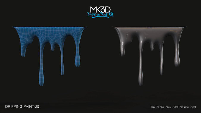 Dripping-paint-25 two dripping liquids 3D model