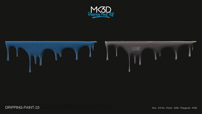 Dripping-paint-23 dripping liquids 3D model