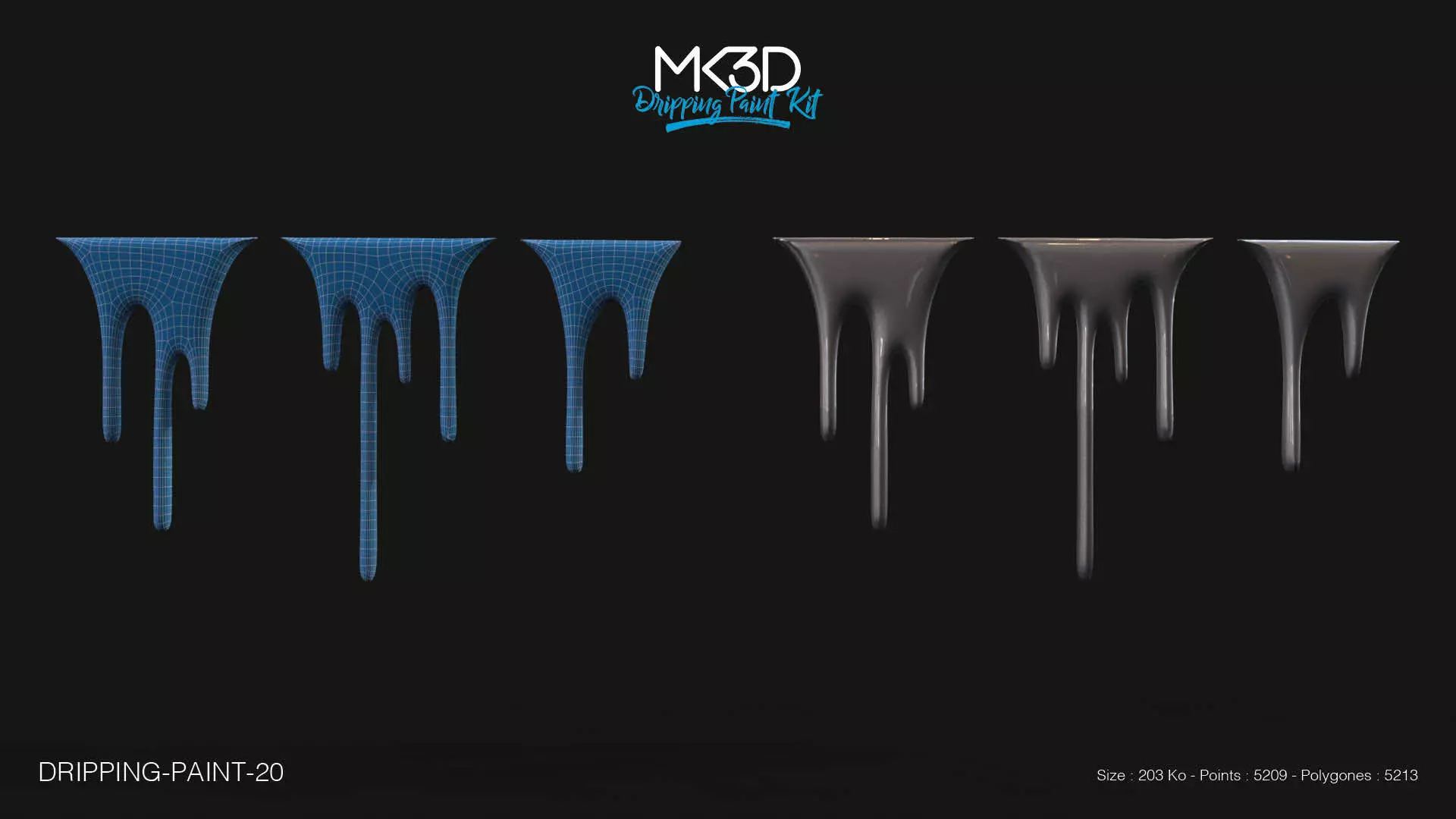 Dripping-paint-20 dmx - drips and drips 3D model