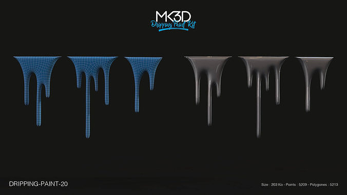 Dripping-paint-20 dmx - drips and drips 3D model