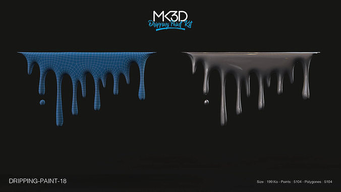Dripping-paint-18 two dripping liquids 3D model