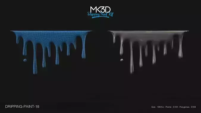 Dripping-paint-18 two dripping liquids 3D model