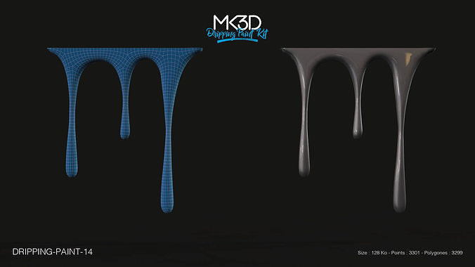 Dripping-paint-14 dmx - drips of liquid 3D model
