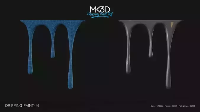 Dripping-paint-14 dmx - drips of liquid 3D model