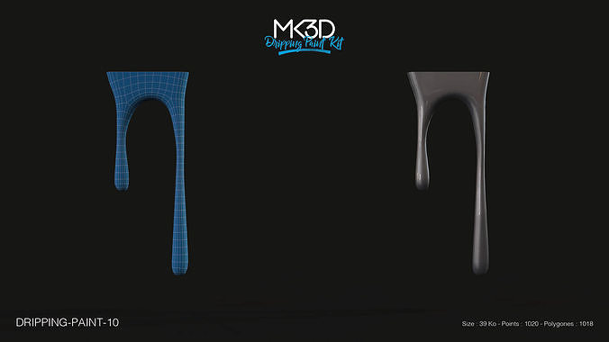 Dripping-paint-10 pair of shoes with stripes 3D model
