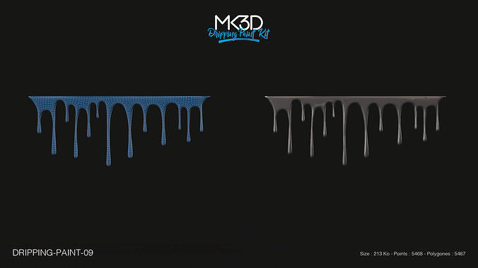 Dripping-paint-09 drips 3D model