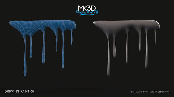 Dripping-paint-08 dmoy - drips of paint 3D model