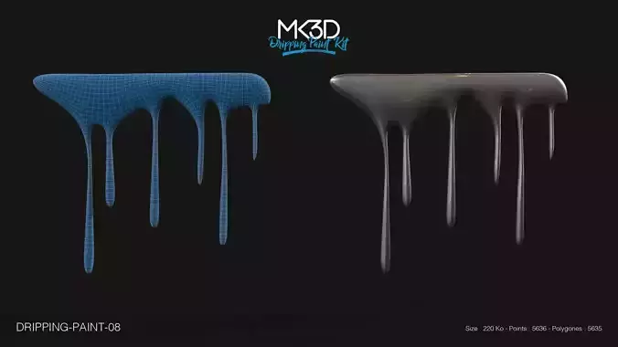 Dripping-paint-08 dmoy - drips of paint 3D model