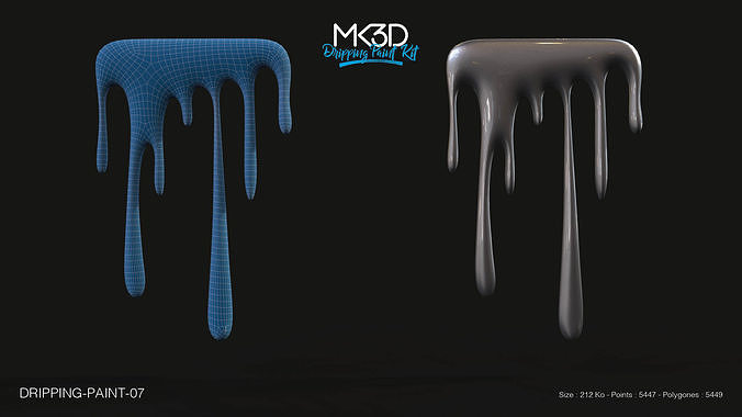 Dripping-paint-07 dripping liquids 3D model