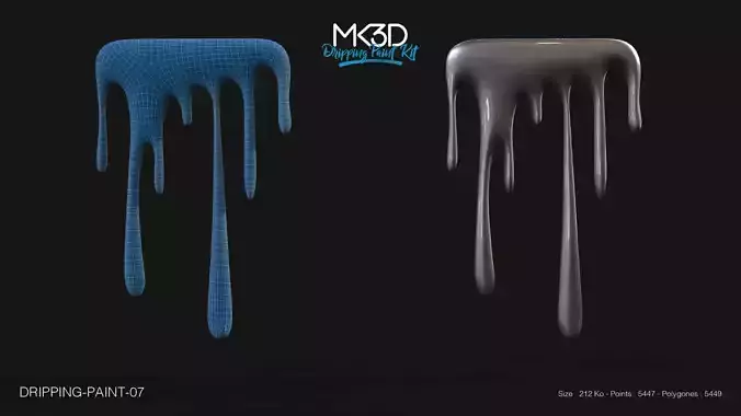 Dripping-paint-07 dripping liquids 3D model