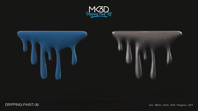 Dripping-paint-06 liquid drips 3D model