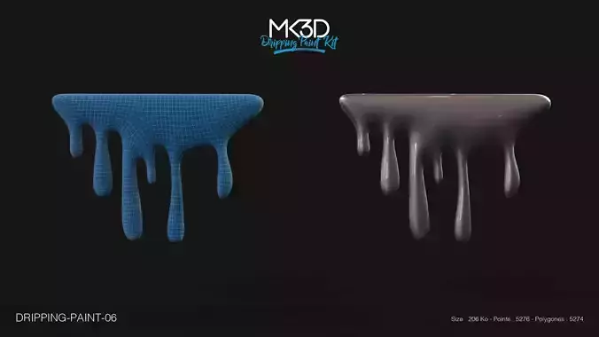 Dripping-paint-06 liquid drips 3D model