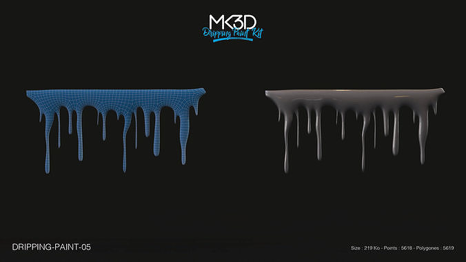 Dripping-paint-05 two dripping liquids 3D model
