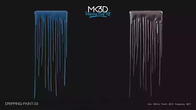Dripping-paint-03 dmx art of drips 3D model