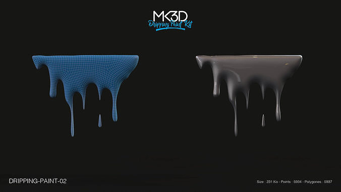 Dripping-paint-02 dmoy - drips 3D model
