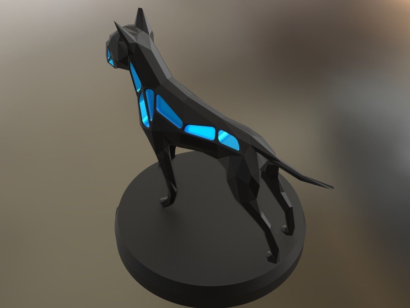 Voronoi German Boxer Pose 3D print model_6