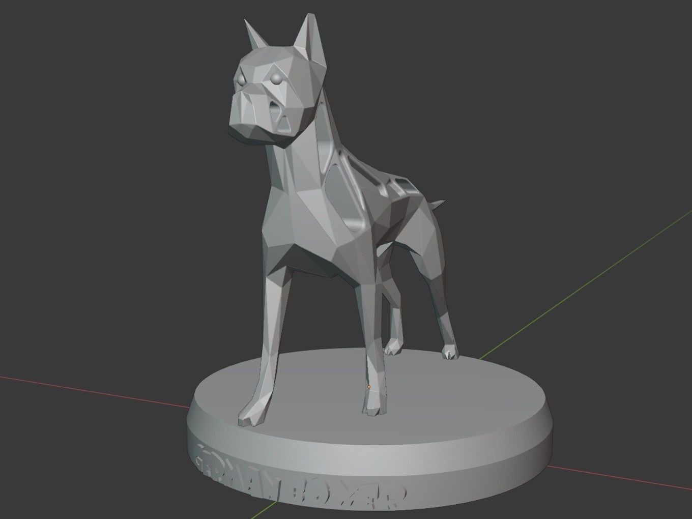 Voronoi German Boxer Pose 3D print model_9