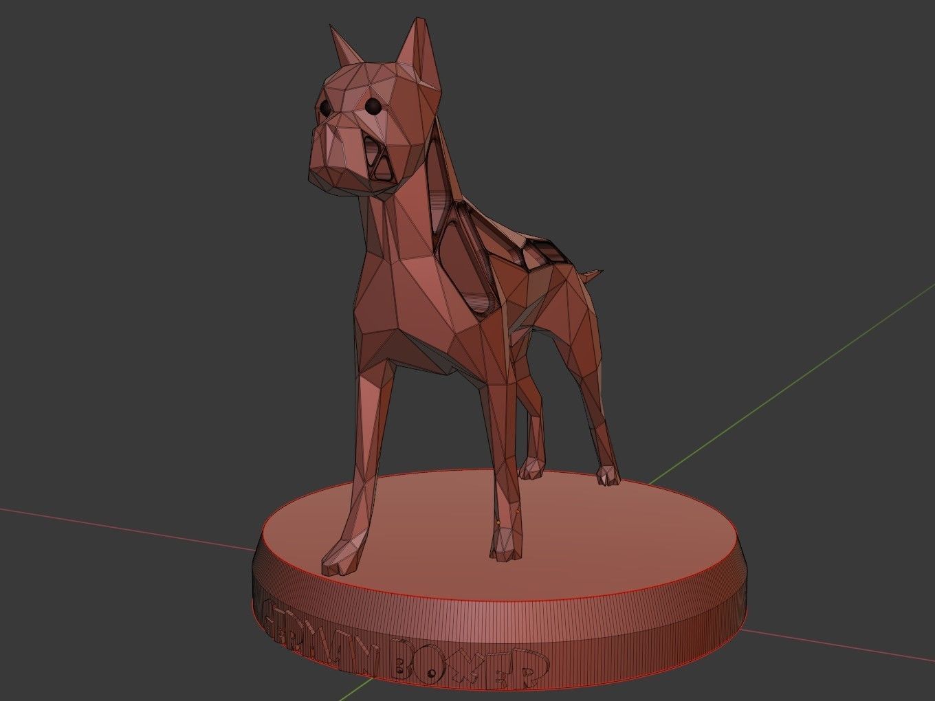 Voronoi German Boxer Pose 3D print model_11